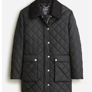 J. Crew Black Quilted Puffer Coat